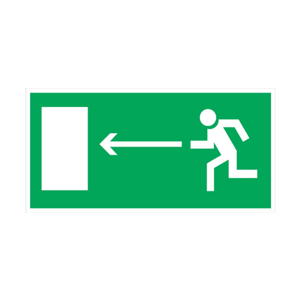 Знак эвакуации Направление к эвакуационному выходу налево E 04