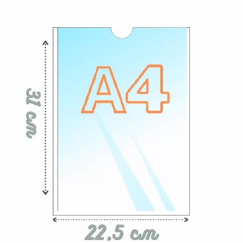 Карман для стенда А4 вертикальный на белом скотче ПЭТ 0.3 мм
