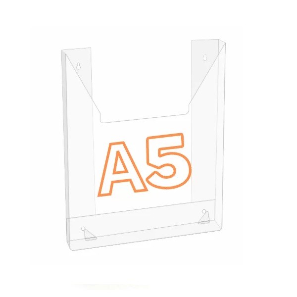 Карман для стенда А5 вертикальный для журналов ПЭТ 0.5 мм